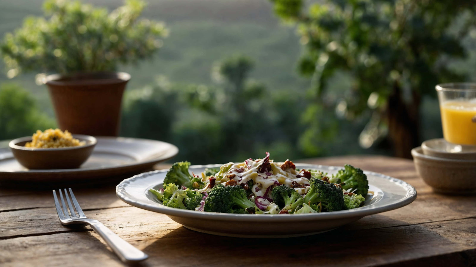 Broccoli Salad Drizzled with Cooked Mustard Dressing